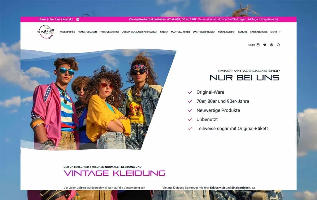 rainer vintage webseite erstellt von gsaller media